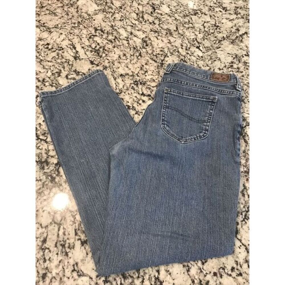 Lee Relaxed Straight Leg At the‎ Waist Jeans Womens Blue Denim Size 10 Medium